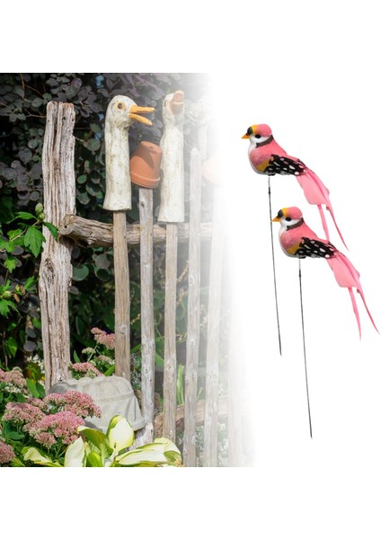 2 Kuş Kazıkları Gerçekçi Kuş Dekoru Patio Ev (Yurt Dışından) fiyatları