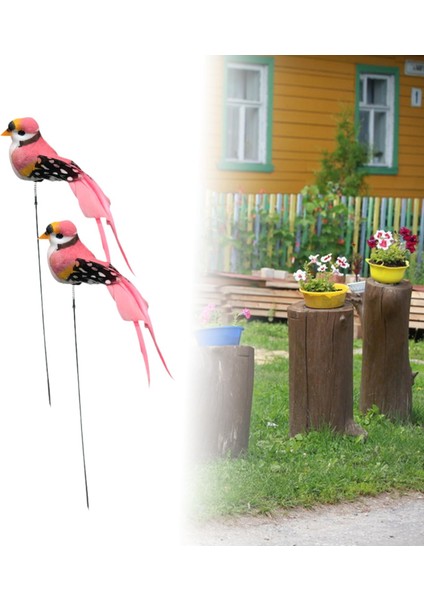 2 Kuş Kazıkları Gerçekçi Kuş Dekoru Patio Ev (Yurt Dışından) modelleri