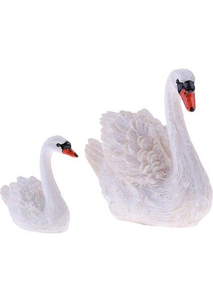 2 Minyatür Kuğu Heykeli Heykelcik Heykel El Sanatları Ev Dekorasyonu Süsleme (Yurt Dışından)