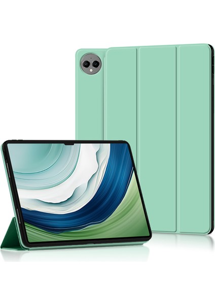 Huawei Matepad Pro 13.2 Kılıf Pu Deri Üç Katlı Stand Tablet Kapağı-Yeşil (Yurt Dışından)