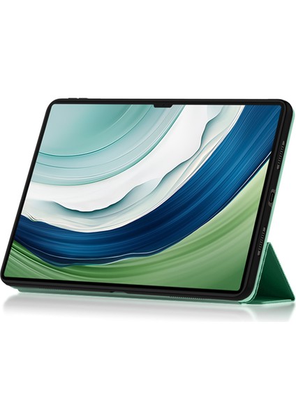 Huawei Matepad Pro 13.2 Kılıf Pu Deri Üç Katlı Stand Tablet Kapağı-Yeşil (Yurt Dışından)