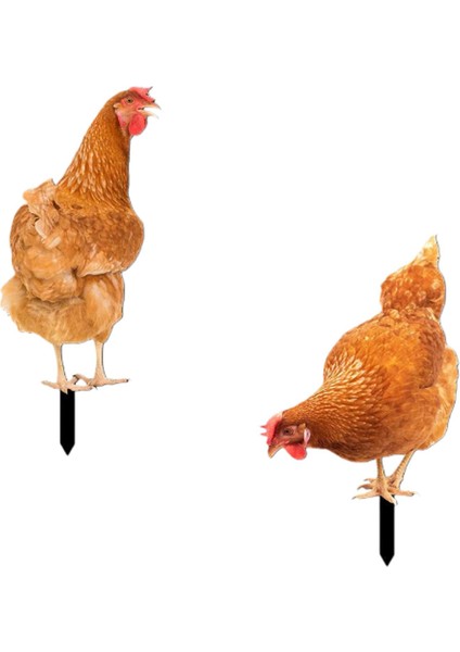 2x Tavuk Hayvan Heykeli Kazığı Avlu Bahçe Çim Için Tavuk Heykeli (Yurt Dışından) modelleri