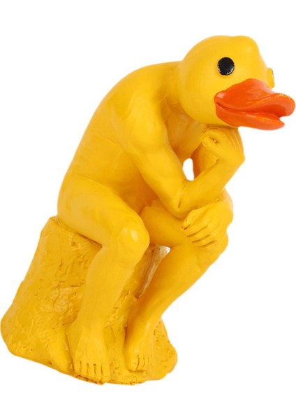 Minyatür Bahçe Heykelciği Reçine Heykel Koleksiyonu Düşünen Ördek Heykeli (Yurt Dışından) modelleri