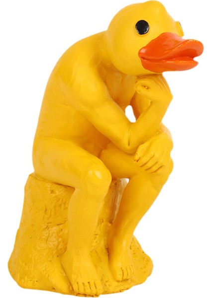 Minyatür Bahçe Heykelciği Reçine Heykel Koleksiyonu Düşünen Ördek Heykeli (Yurt Dışından) indirimleri