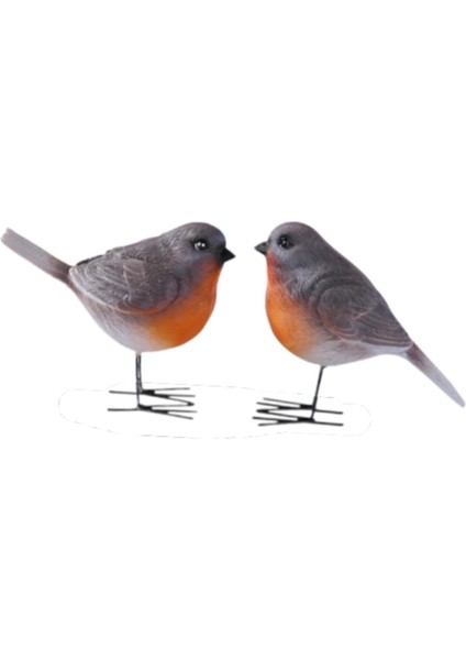 2x Bahçe Kuş Heykeli Hayvan Heykelleri Masaüstü Ev Iç Mekan Dış Mekan (Yurt Dışından)