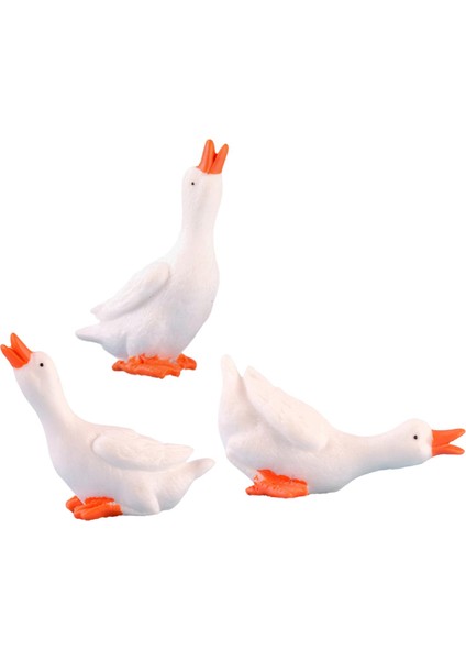 3 Adet Mini Kaz Heykelcikleri Ev Yatak Odası Çiftlik Için Pratik Kompakt Heykeller (Yurt Dışından) fiyatları