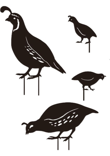 4x Bıldırcın Heykeli Figürleri Açı Için Süsleri (Yurt Dışından)