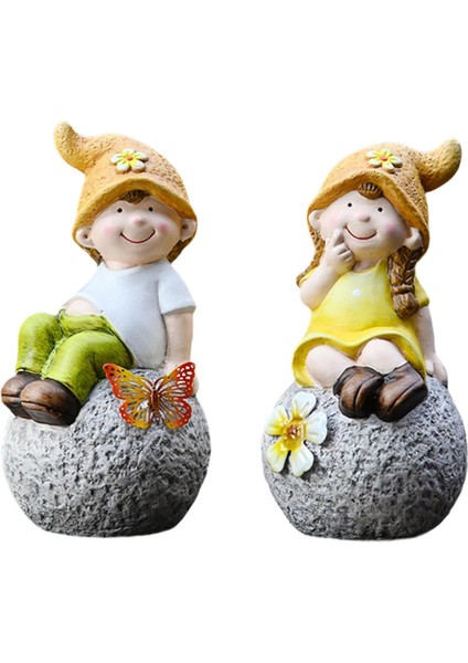 2 Çocuk Heykeli Figür Heykelleri Veranda Balkon (Yurt Dışından)