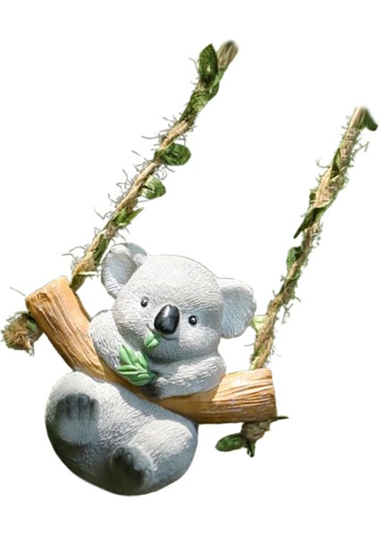 Salıncak Hayvan Bahçe Heykeli Süsü Sevimli Figür Açık Kapalı Balkon 10X6.5X9 cm Koala (Yurt Dışından)