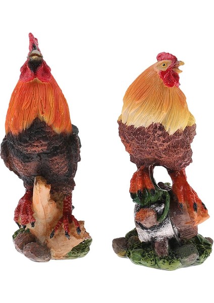 2 Tavuk Figürleri Heykel Çim Süsü Reçine Dekoratif (Yurt Dışından) fiyatları