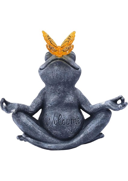 Kurbağa Heykelciği Güneş Enerjili Reçine Süs I Balkon Patio Için (Yurt Dışından) fiyatları