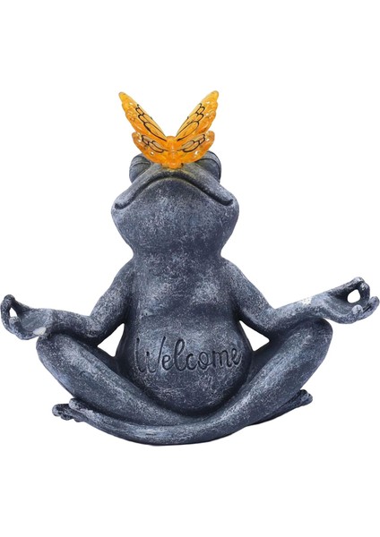 Kurbağa Heykelciği Güneş Enerjili Reçine Süs I Balkon Patio Için (Yurt Dışından) modelleri