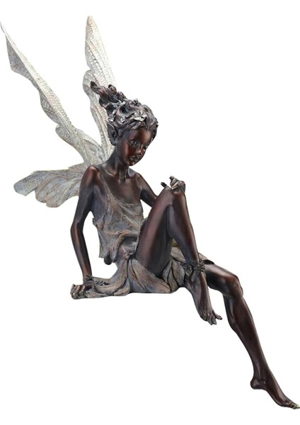 Gerçekçi Peri Heykeli Çıkıı Peri Kanatlı Figür Ev Patio Heykeli (Yurt Dışından)