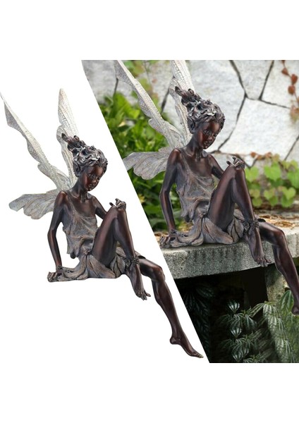 Gerçekçi Peri Heykeli Çıkıı Peri Kanatlı Figür Ev Patio Heykeli (Yurt Dışından) fırsatları
