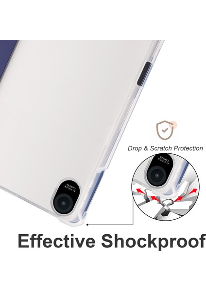 Honor Pad 8 Için Üç Katlı Standı Tablet Kılıfı ile Kalem Tutucu Pu Deri Şeffaf Tpu Arka Kapak, Otomatik Uyandırma/uyku-Koyu Mavi (Yurt Dışından) indirimleri