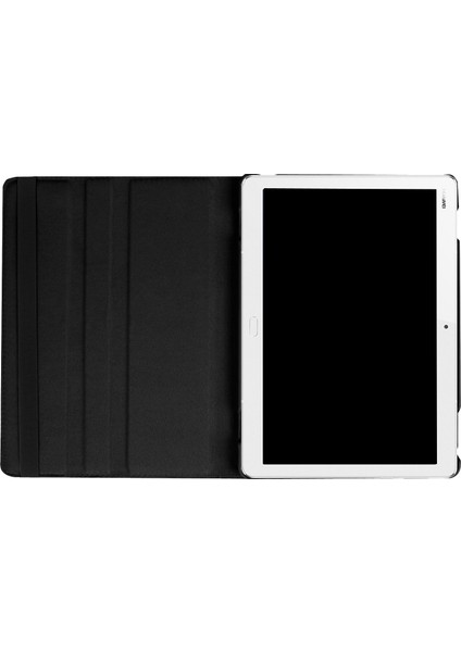 Litchi Tahıl Akıllı Deri Standı Tablet Kılıfı Elastik Bantlı Huawei Mediapad M3 Lite 10-Siyah (Yurt Dışından)