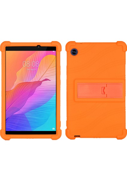 Huawei Matepad T8 8 Inç 2020 (KOB2-L09/W09) Için Koruyucu Kapak, Pc Kickstand-Turuncu ile Yumuşak Silikon Tablet Kılıfı (Yurt Dışından)