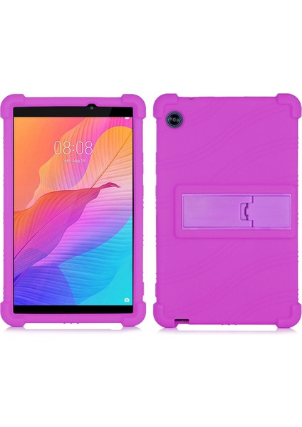 Huawei Matepad T8 8-Inç 2020(KOB2-L09/W09) Için Koruyucu Kapak,pc Kickstand-Mor ile Yumuşak Silikon Tablet Kılıfı (Yurt Dışından)