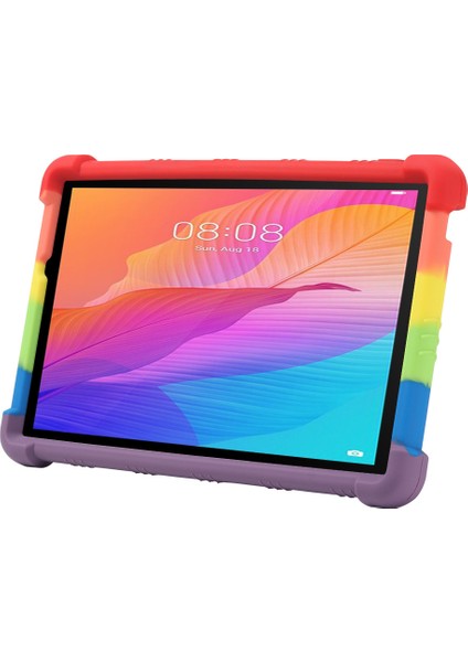 Huawei Matepad T8 8-Inç 2020(KOB2-L09/W09) Için Koruyucu Kapak,pc Kickstand-Mor ile Yumuşak Silikon Tablet Kılıfı (Yurt Dışından)