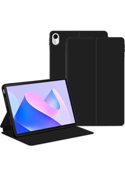 Huawei Matepad 11(2023) Için Pu Deri Kılıf Standlı Koruyucu Kapaklı Tablet Kılıfı-Siyah (Yurt Dışından)