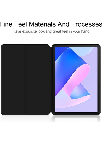Huawei Matepad 11(2023) Için Pu Deri Kılıf Standlı Koruyucu Kapaklı Tablet Kılıfı-Siyah (Yurt Dışından)