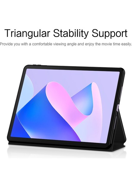 Huawei Matepad 11(2023) Için Pu Deri Kılıf Standlı Koruyucu Kapaklı Tablet Kılıfı-Siyah (Yurt Dışından)