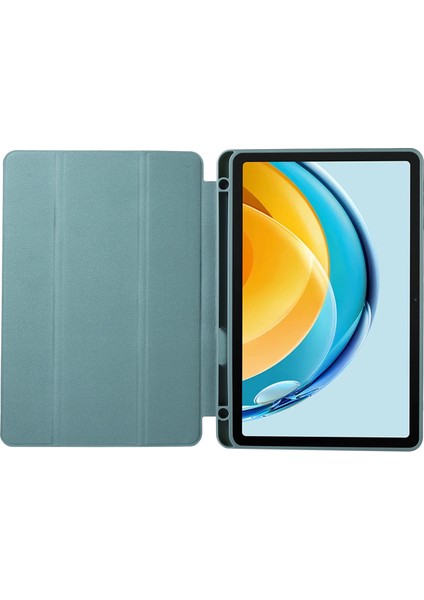 Huawei Matepad Se Için 10.4-Inç Düz Renk Pu Deri Tablet Kapak Üç Katlı Stand Anti-Damla Kılıf Kalem Yuvası Ile-Pembe (Yurt Dışından)