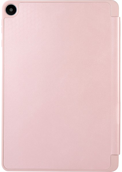 Huawei Matepad Se Için 10.4-Inç Düz Renk Pu Deri Tablet Kapak Üç Katlı Stand Anti-Damla Kılıf Kalem Yuvası Ile-Pembe (Yurt Dışından)