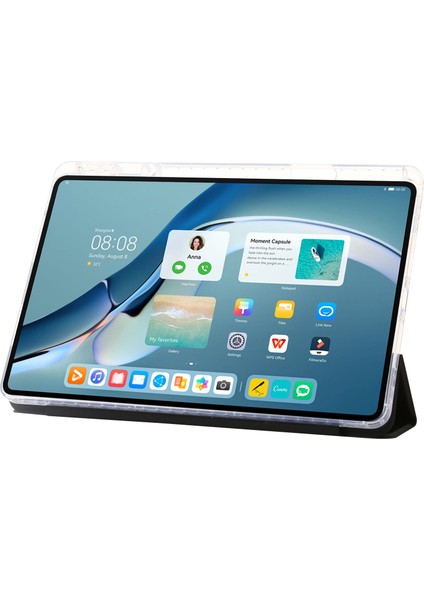 Huawei Matepad Pro 11(2022) Kılıf Üç Katlı Stand Tablet Deri Kapak-Siyah (Yurt Dışından)