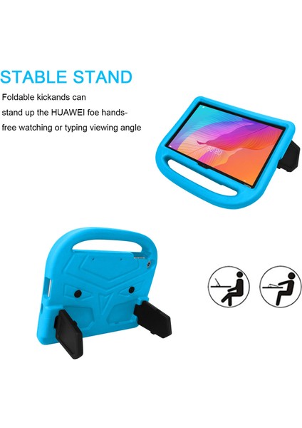 Serçe Tarzı Eva Tablet Koruyucu Kılıf Kapak Kickstand ile Huawei Enjoy Tablet 2 10.1/T10 9.7/T10S 10.1-Blue (Yurt Dışından)