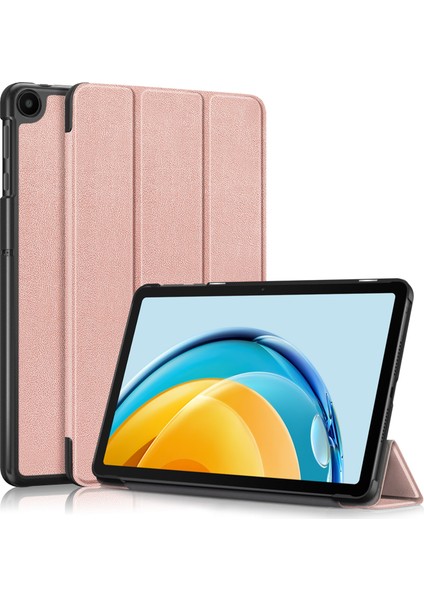 Huawei Matepad Se Için 10.4 Inç Pu Deri Tablet Kılıfı Üç Katlı Stand Anti-Damla Tablet Kapağı-Gül Altın (Yurt Dışından)