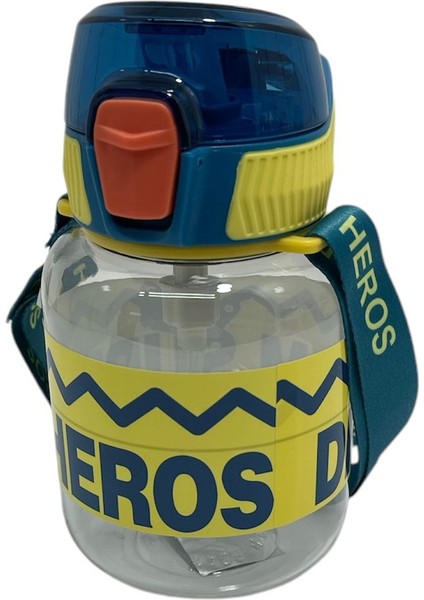 Süper Heros Kilitli Kapak Matara Suluk 670 ml 1437 Sarı Lacivert