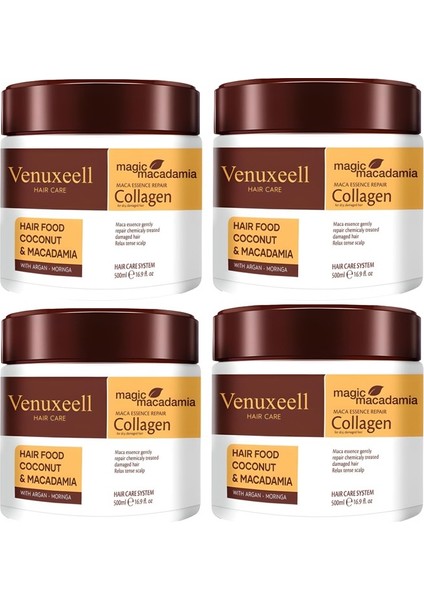 Maca Love Hair Repair Argan Keratin Collagen Onarıcı Saç Maskesi 4'lü Set