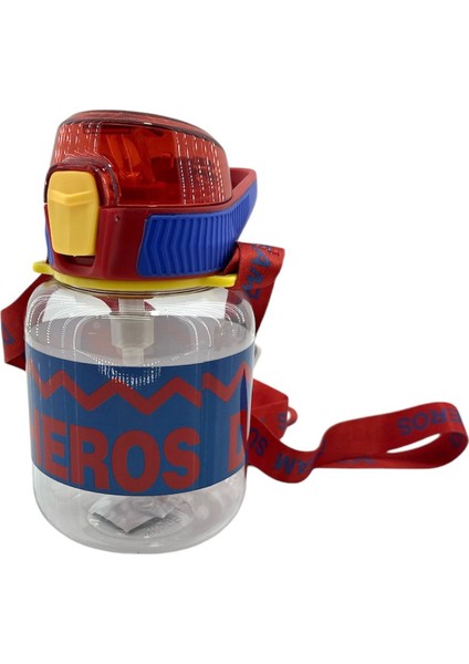 Süper Heros Kilitli Kapak Matara Suluk 670 ml 1437 Kırmızı Mavi