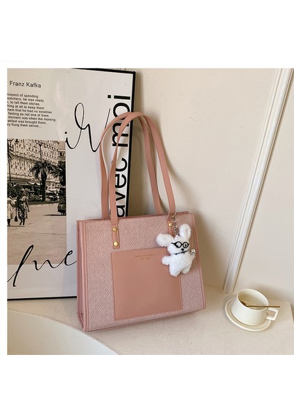 Basit Moda Trend Dikiş Kontrast Renk Kızlar Omuz Çantası (Yurt Dışından)