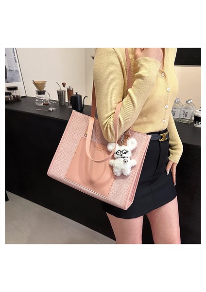 Basit Moda Trend Dikiş Kontrast Renk Kızlar Omuz Çantası (Yurt Dışından)