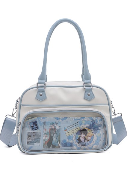 Kontrast Renk Boston Kadın Çanta Moda Çok Yönlü Tek Omuz Crossbody Çanta (Yurt Dışından)