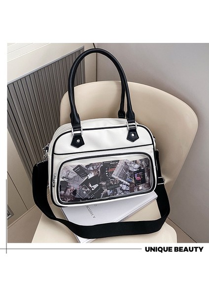 Kontrast Renk Boston Kadın Çanta Moda Çok Yönlü Tek Omuz Crossbody Çanta (Yurt Dışından) fiyatları