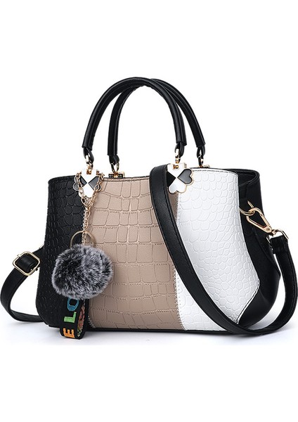 Yeni Renk Blok Büyük Kapasiteli Crossbody Omuz Çantası Kadınlar (Yurt Dışından)