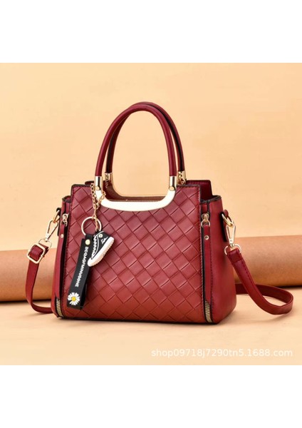 Yeni Basit Dokuma Desen Moda Popüler El Taşınabilir Omuz Crossbody Çanta (Yurt Dışından)