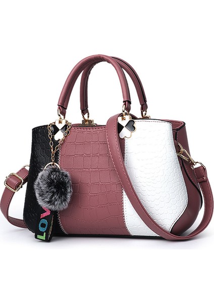 Yeni Renk Blok Büyük Kapasiteli Crossbody Omuz Çantası Kadınlar (Yurt Dışından)