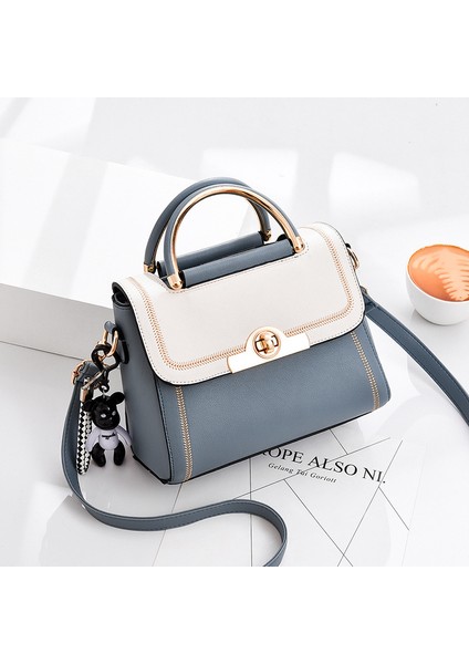 Moda Kontrast Renk Sevimli Omuz Crossbody Küçük Kare Çanta (Yurt Dışından)