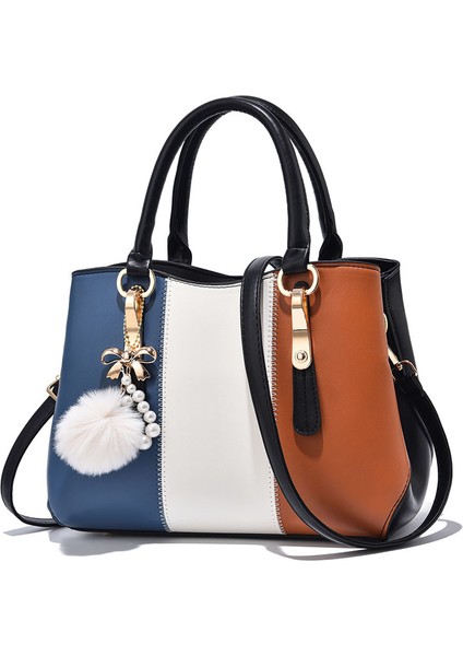 Yeni Moda Renk Blok Büyük Kapasiteli Taşınabilir Omuz Çantası (Yurt Dışından)