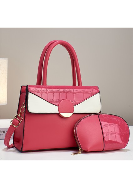 Moda Büyük Kapasiteli Tek Omuz Crossbody El Çantası Kadın Iki Parçalı Seti (Yurt Dışından)