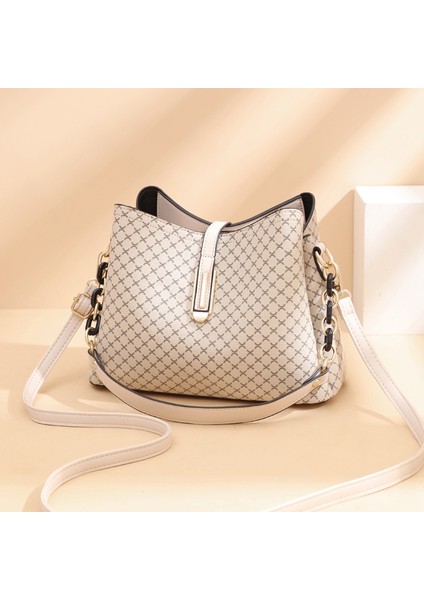 Yeni Casual Moda Vintage Baskılı Tek Omuz Kova Çanta Jane (Yurt Dışından)