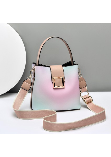 Yeni Degrade Renk Moda Vintage Kova El Çantası (Yurt Dışından)