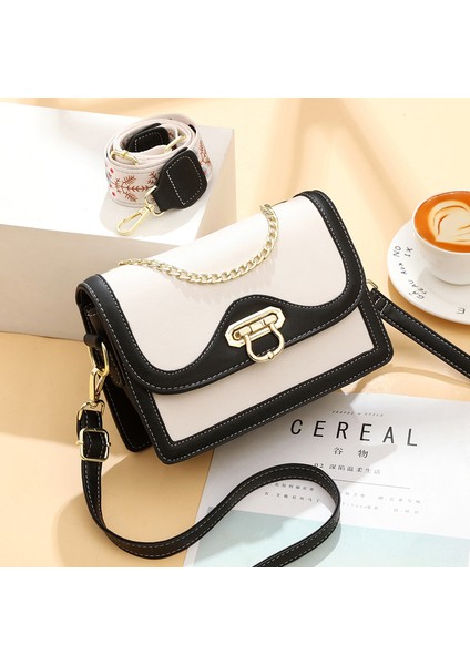 Yeni Moda Zincir Kontrast Renk Küçük Kare Çanta (Yurt Dışından)