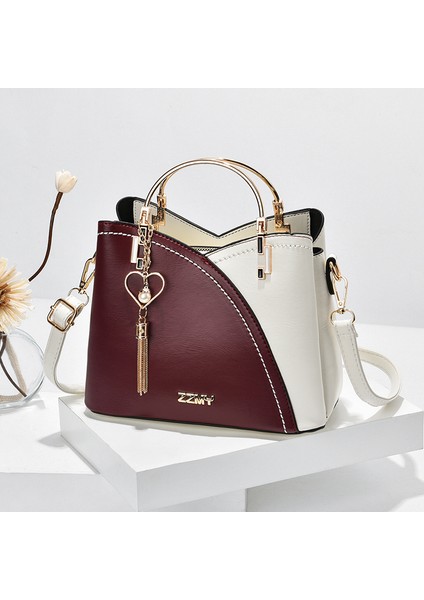 Yeni Moda Trend Kontrast Renk Tek Omuz Crossbody El Çantası (Yurt Dışından)