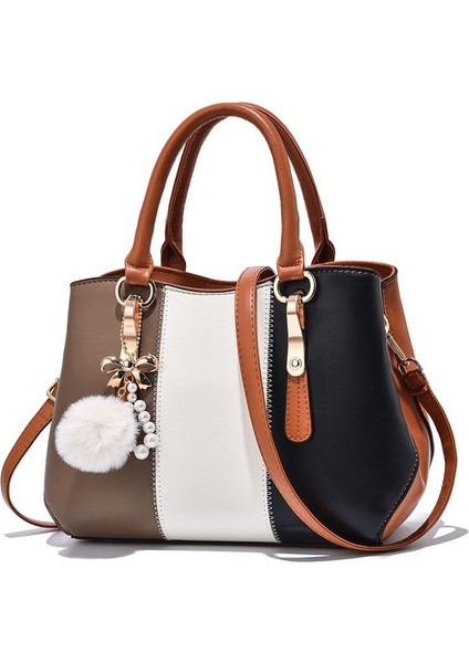 Yeni Moda Renk Blok Büyük Kapasiteli Taşınabilir Omuz Çantası (Yurt Dışından)