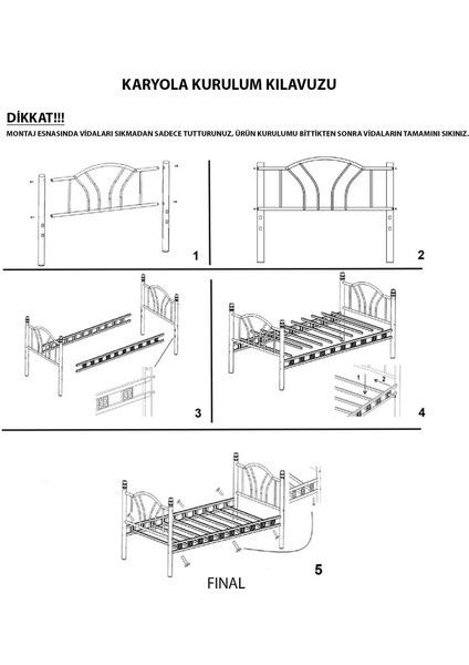 Pero Tek Kişilik Ferforje Metal Karyola 120x200 Siyah